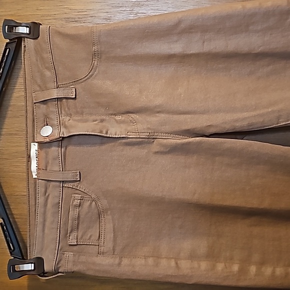 L'AGENCE Pants Brown Sabine Coated Skinny Ankle Jeans/Jeggings - Picture 3 of 9